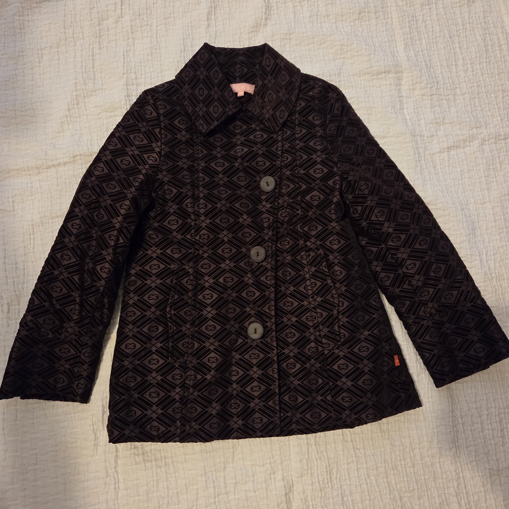 Escada Black and Brown Geometric Kids Blazer